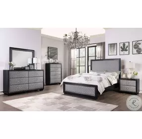 Luxor Black And Gray California King Panel Bed