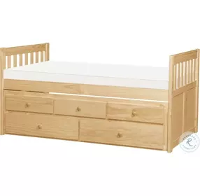 Bartly Natural Pine Youth Panel Storage Trundle Bedroom Set