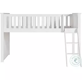 Galen White Twin Loft Bed