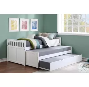 Galen White Twin Over Twin Trundle Bed