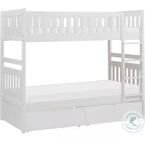 Galen White Youth Bunk Bedroom Set With Storage Boxes