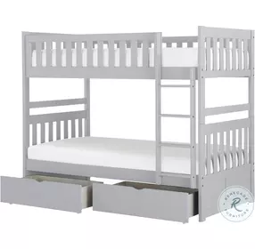 Orion Gray Youth Bunk Bedroom Set With Storage Boxes