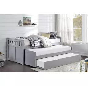 Orion Gray Twin Over Twin Trundle Bed