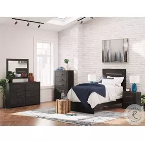 Delmorta Granaport Rustic Charcoal Twin Panel Bed