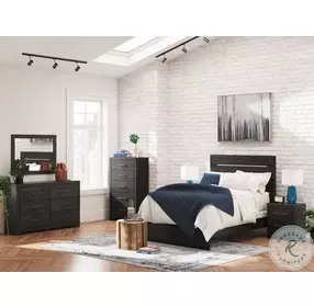 Delmorta Rustic Charcoal Full Panel Bed