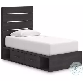 Delmorta Rustic Charcoal 4 Drawer Youth Storage Platform Bedroom Set