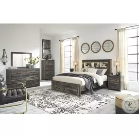 Drystan Queen Bookcase Bed with Front Storage Footboard
