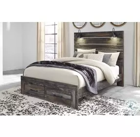 Drystan Queen Panel Bed with Front Storage Footboard