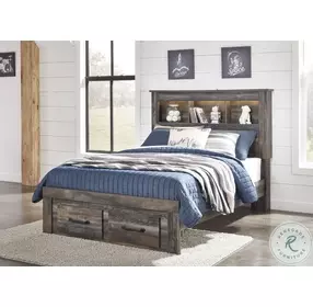 Drystan Full Bookcase Bed with Front Storage Footboard