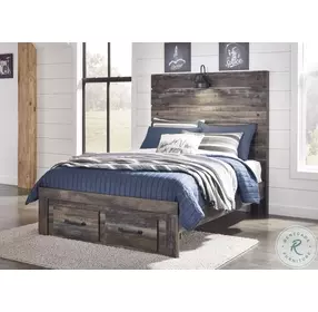 Drystan Full Panel Bed with Front Storage Footboard