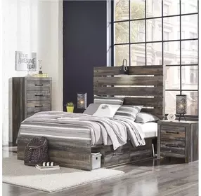 Drystan Full Panel Bed with Dual Side Storage Drawers