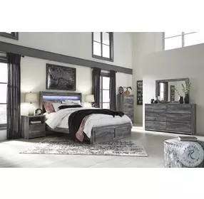 Baystorm Gray Queen Platform Storage Bed
