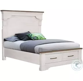 B00226 White And Brown Platform Storage Bedroom Set