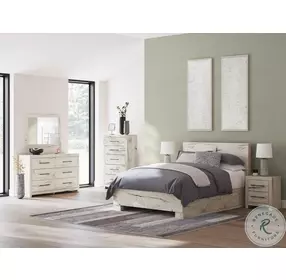Lawroy Light Natural Full Panel Bed with Single Side Storage