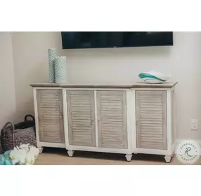 Island Haven Dapple Grey 4 Door Credenza