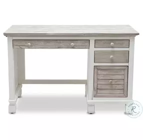 Island Haven Dapple Grey and Blanc 48" Desk and Chair Set