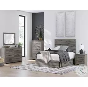 Urbanoore Weathered Gray 2 Drawer Full Storage Platform Bed