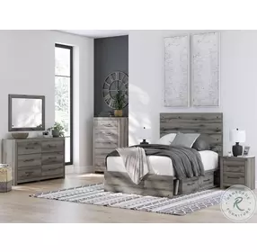 Urbanoore Weathered Gray 4 Drawer Full Storage Platform Bed