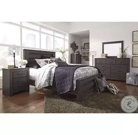 Brinxton Charcoal Gray Queen Panel Bed