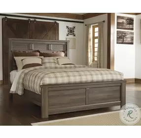 Juararo Dark Brown Queen Panel Bed