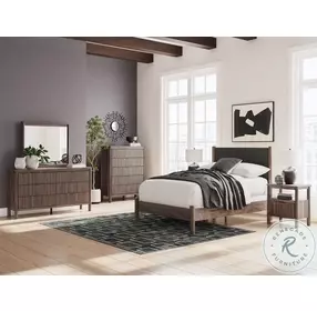 Cadmori Brown Full Upholstered Panel Bed