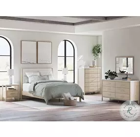 Cadmori Tan And White 5 Drawer Wide Chest