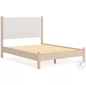 Cadmori Tan And White Upholstered Panel Bedroom Set