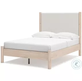 Cadmori Tan And White Youth Upholstered Panel Bedroom Set