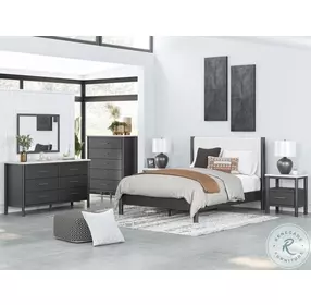 Cadmori Black And White 5 Drawer Wide Chest