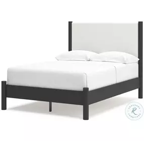 Cadmori Black And White Youth Upholstered Panel Bedroom Set