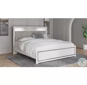 Altyra White King Upholstered Panel Bed