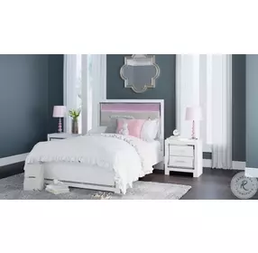 Altyra White Full Upholstered Panel Bed