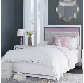 Altyra White Full Upholstered Panel Bed