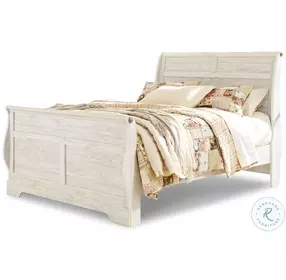 Willowton Whitewash Sleigh Bedroom Set