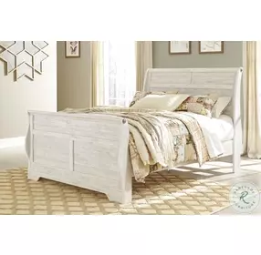 Willowton Whitewash Queen Sleigh Bed