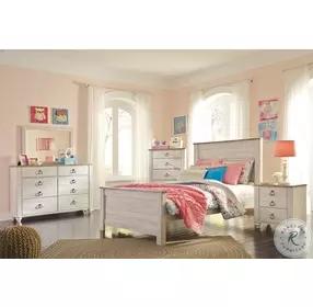 Willowton Whitewash Full Panel Bed
