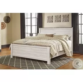 Willowton Whitewash King Panel Bed