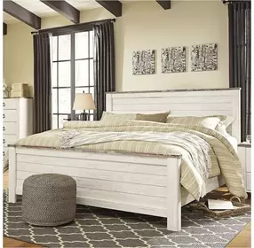 Willowton Whitewash California King Panel Bed
