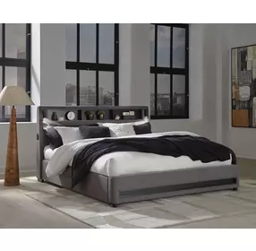 Cayberry Gray California King Upholstered Bed
