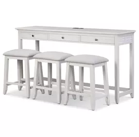 Surfside Gray Performance Fabric Upholstered Backless Counter Height Stool