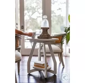 Bay Harbor Distressed White Oval Chairside Table