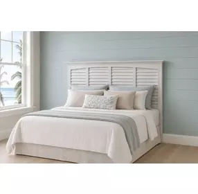 Bay Harbor Distressed White Queen Headboard