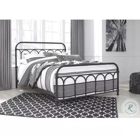 Nashburg Black Queen Metal Slat Bed