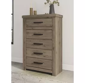 Garistyn Natural Rustic 5 Drawer Chest
