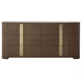 Carino Cocoa and Gold 6 Drawer Dresser