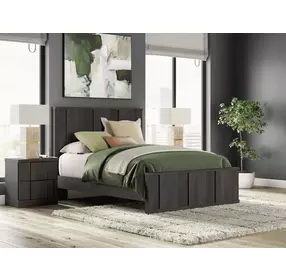 Agrander Dark Brown Queen Panel Platform Bed