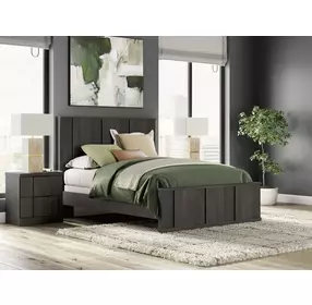 Agrander Dark Brown Queen Panel Bed