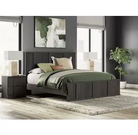 Agrander Dark Brown King Panel Platform Bed