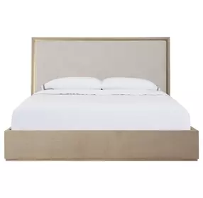 Carino Sand Cerused and Beige Upholstered Panel Bedroom Set