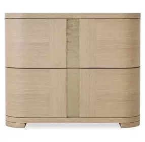 Carino Sand Cerused and Gold 2 Drawer Nightstand